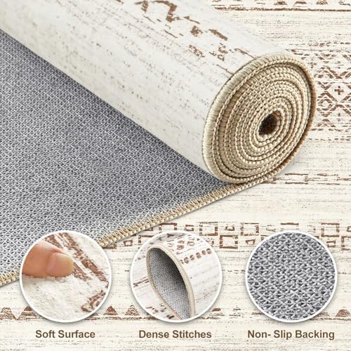 Nakagishi Boho 3x5 Area Rug Living Room Rugs Machine Washable Brown