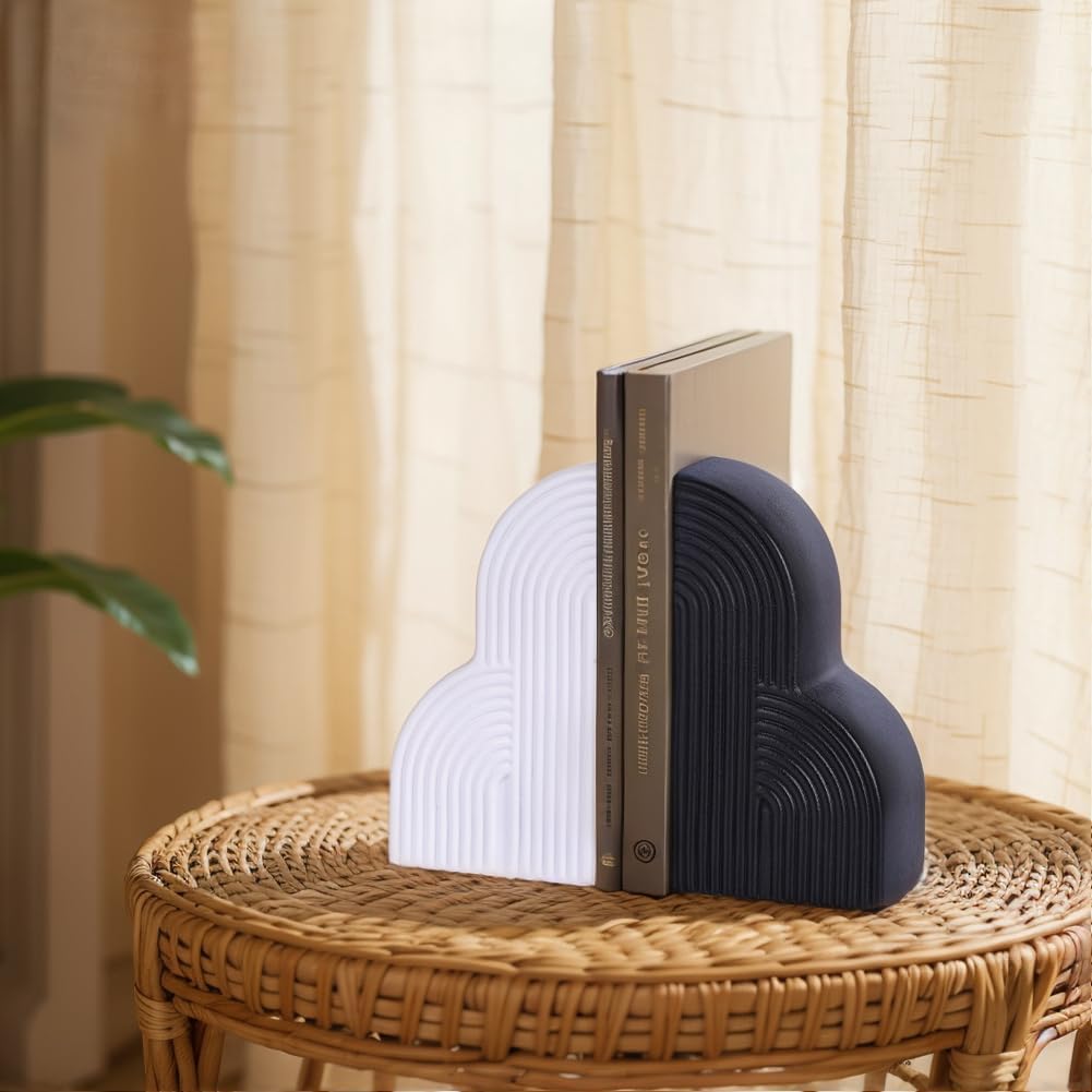 Modern Minimalist Geometric Book / White and Black / Set of 2