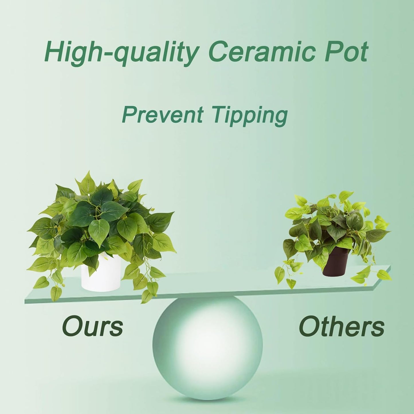 Faux Plants Indoor / White Ceramic Pot