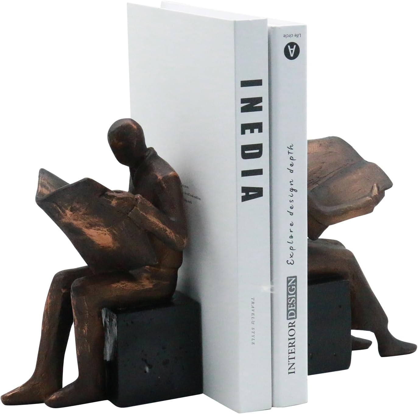 Copper Newspaper Decorative Bookends / Readers