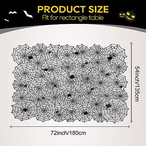 eZAKKA Halloween Tablecloth, 53x71 Inch Spider Web Rectangular