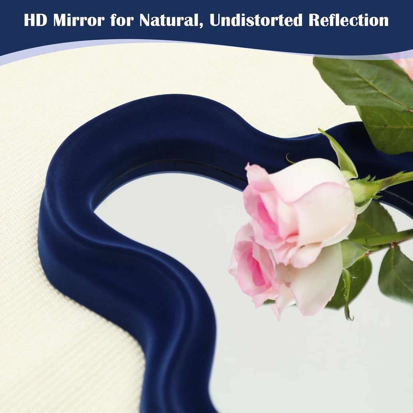 Modern Asymmetrical Mirror / Cloud-dark Blue / 16 x 10