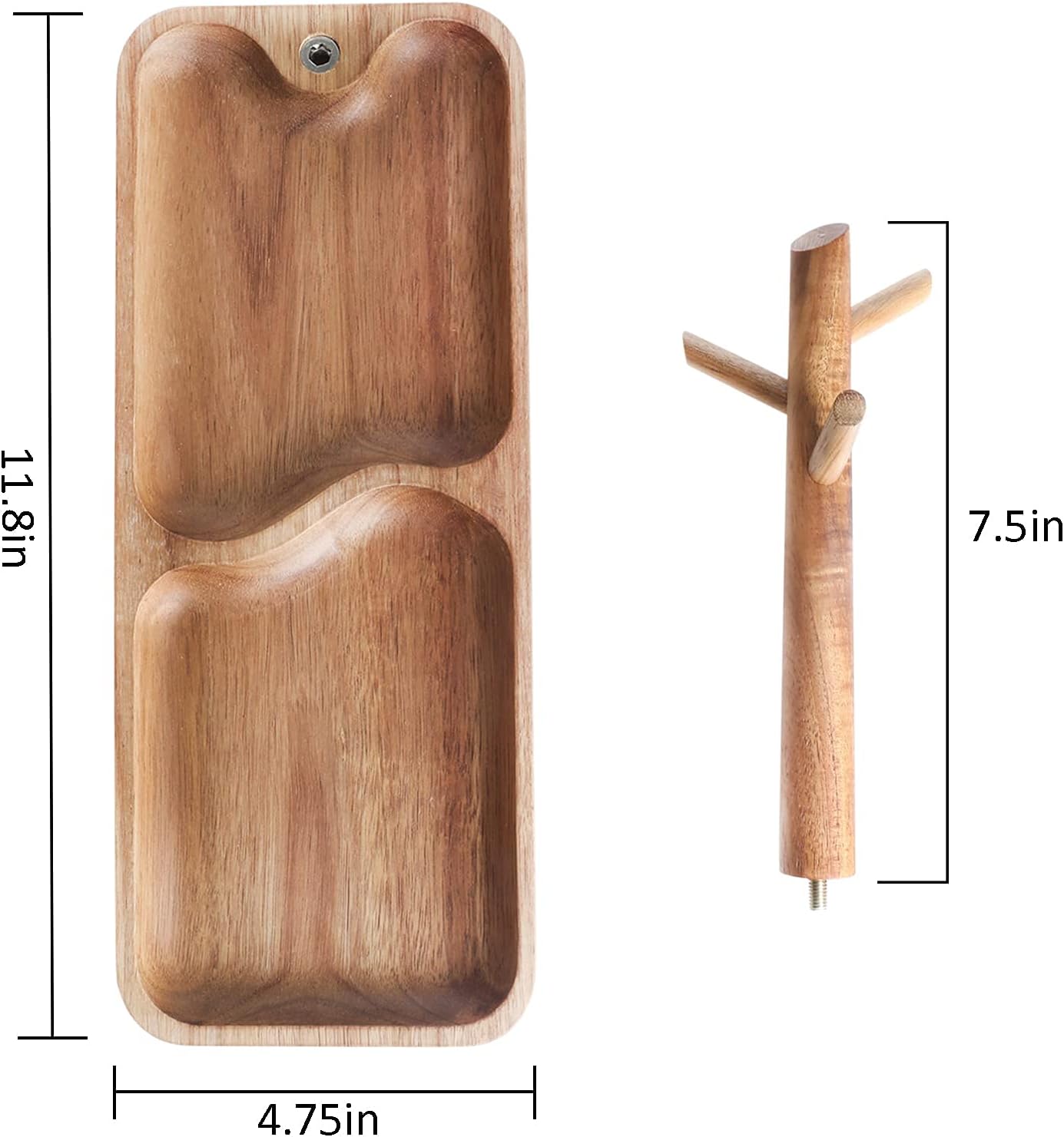 Wood Key Tray for Entryway Table / Acacia