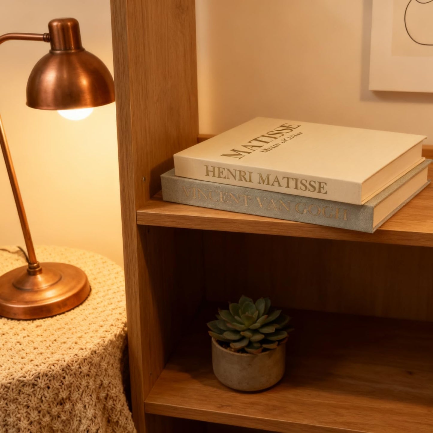 Linen Decorative Books Set / Gold / Set of 2