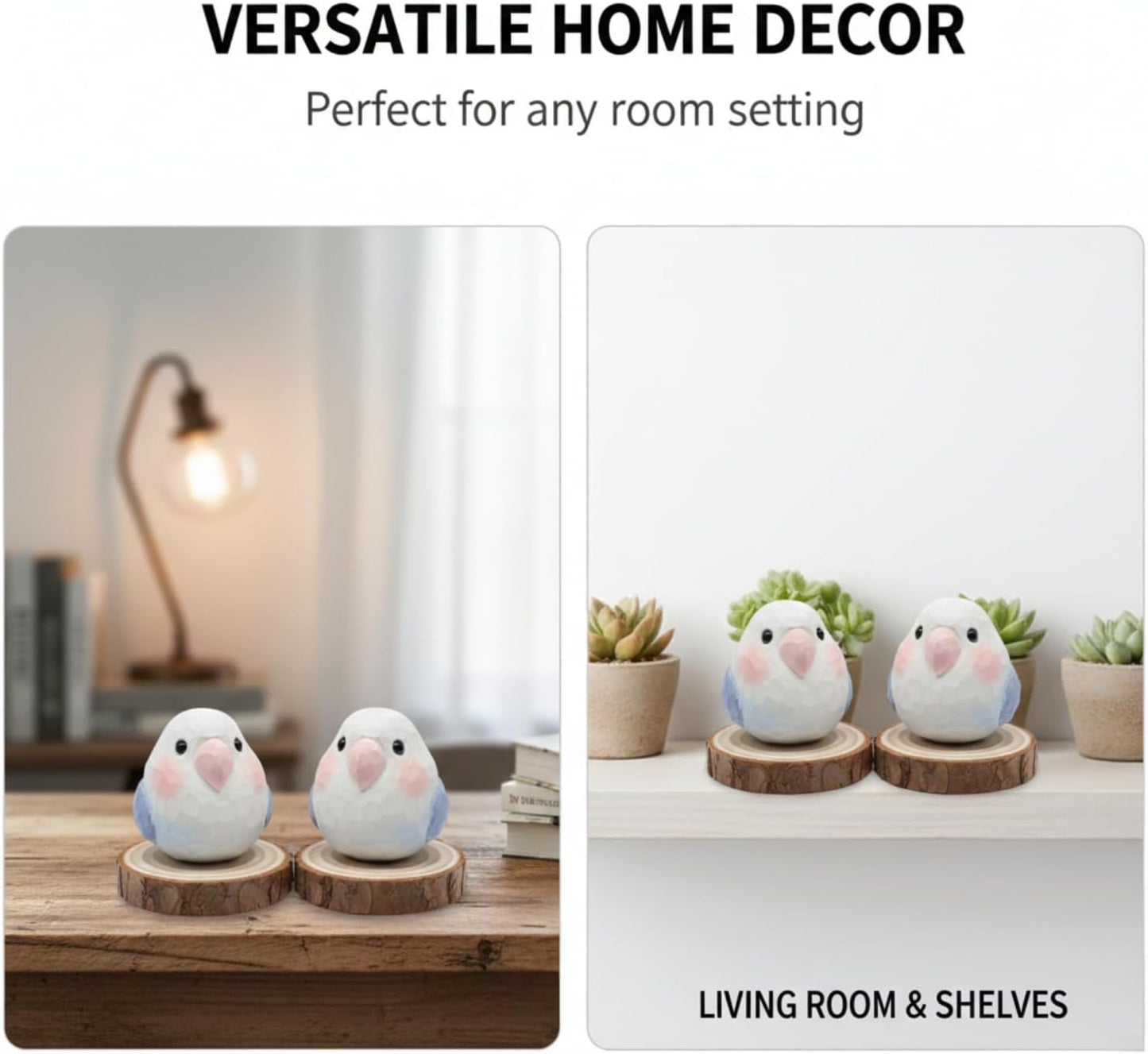 Bird Figurines Home Decor / Natural / Set of 2