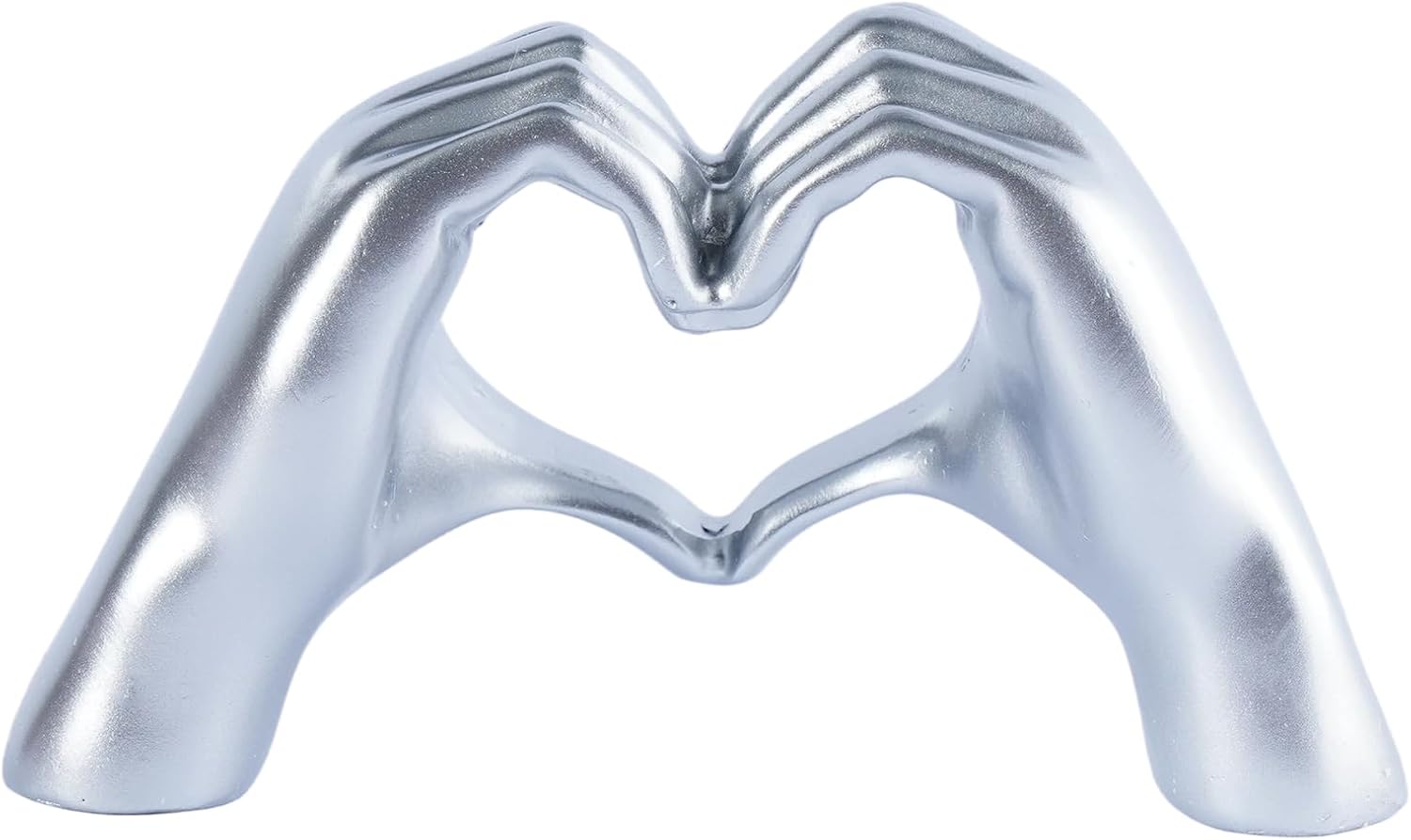 Heart Hands Sculpture Small Shelf Decor Items Resin Love Hand Statue Aesthetic Heart Decor / Silver