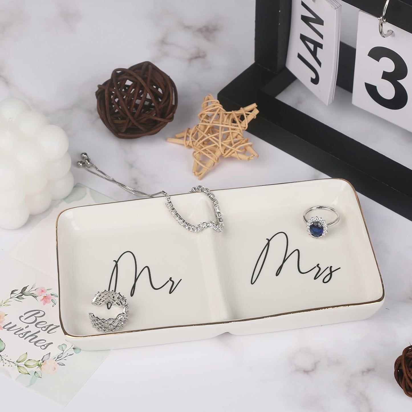 Engagement Ring Dish Future Mr and Mrs Gifts Ring Dish Wedding Ring Holder Jewelry Dish / Mr&mrs