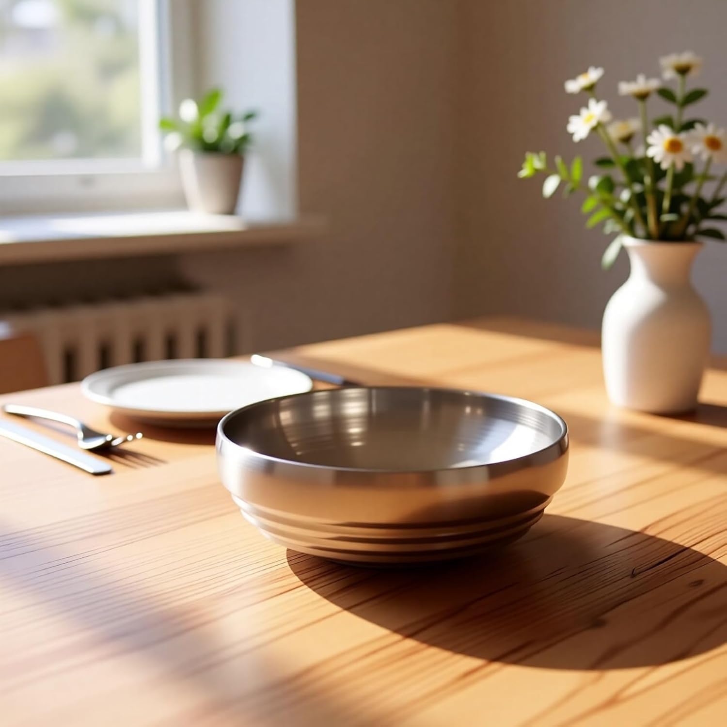 Stainless Steel Fruit Bowl / Silver
