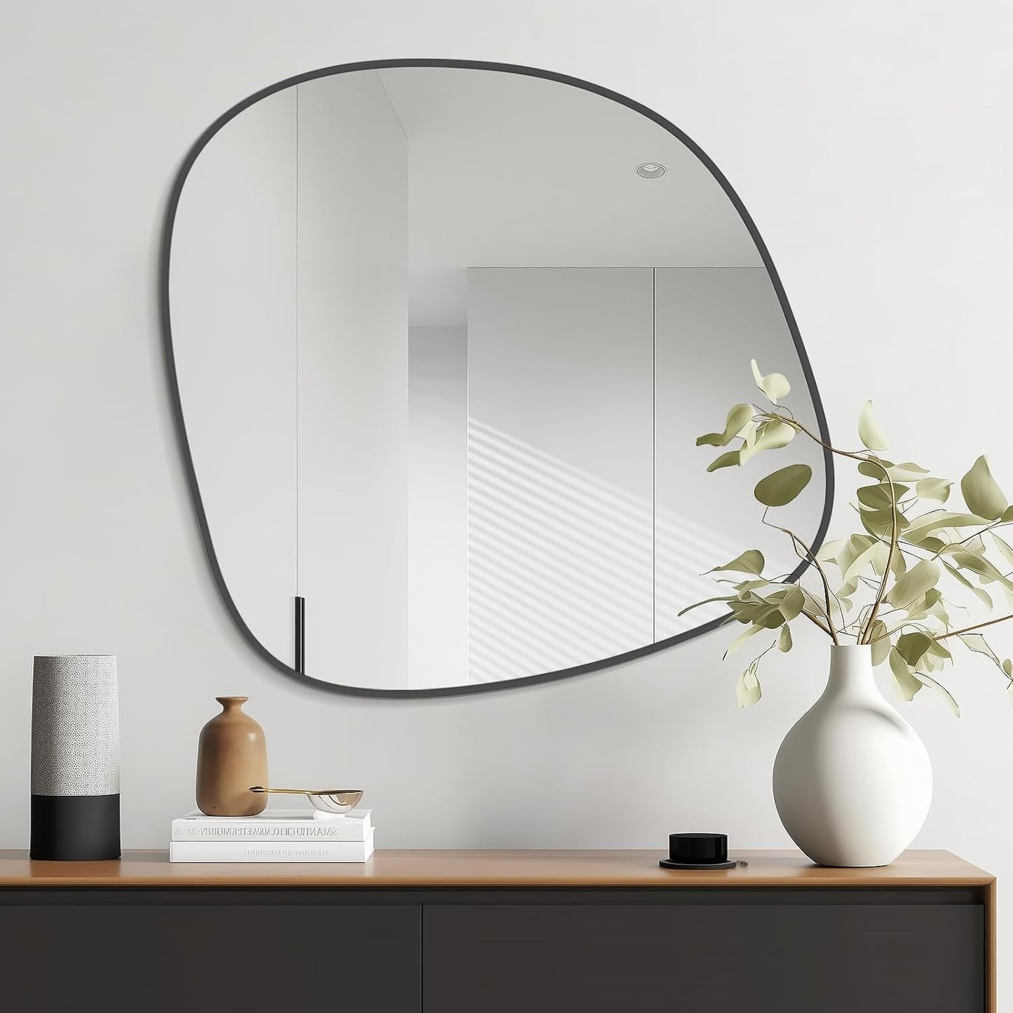 Irregular Wall Mirror / Black New / 27"L x 26"W