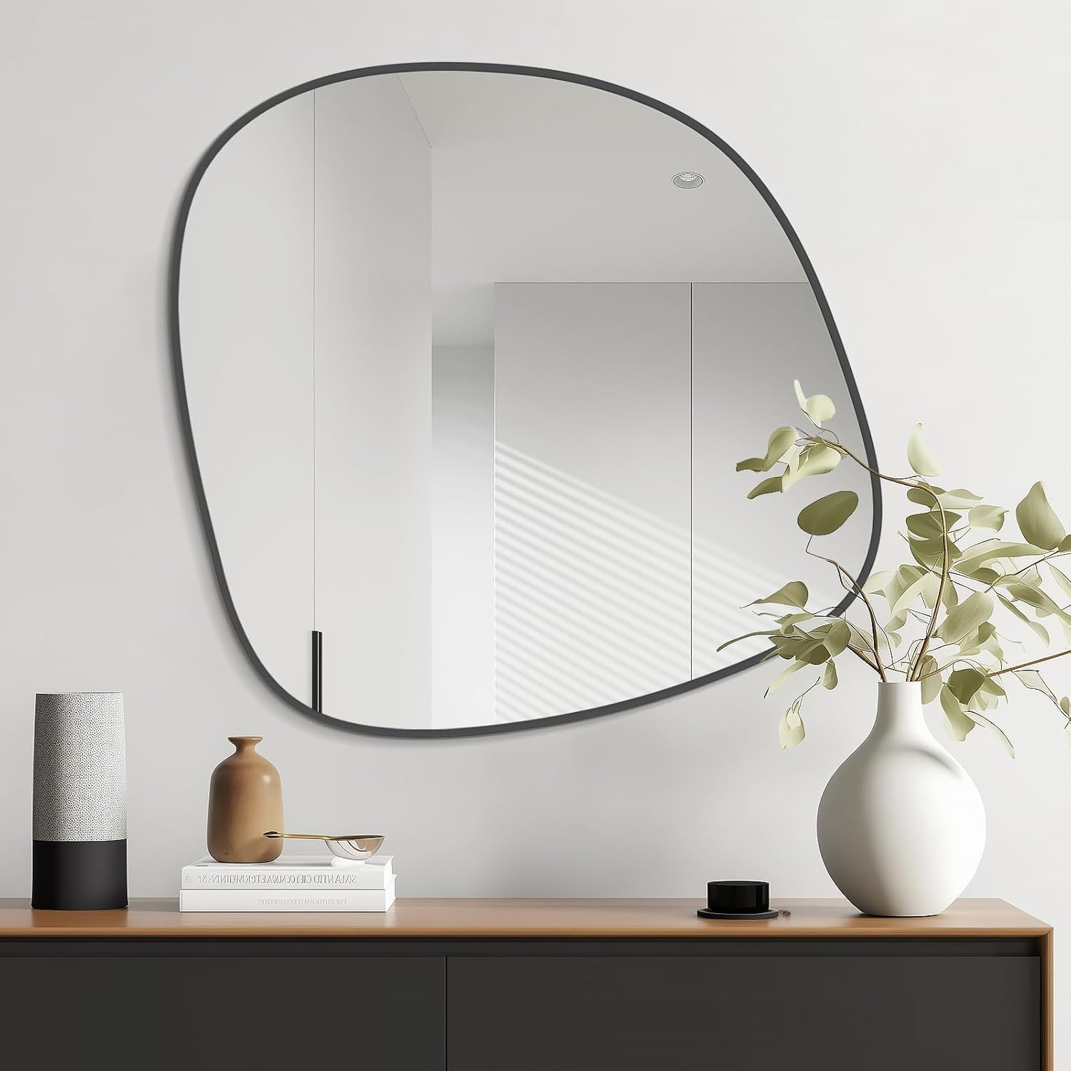 Irregular Wall Mirror / Black New / 27"L x 26"W