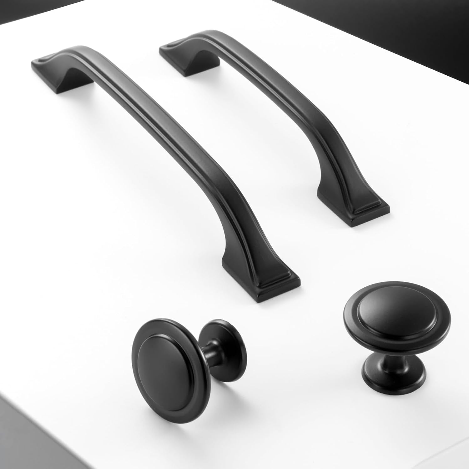 Cabinet Pulls Black Cabinet Handles Black Hardware / 3 Inches / Arch Pull / Matte Black / Set of 10