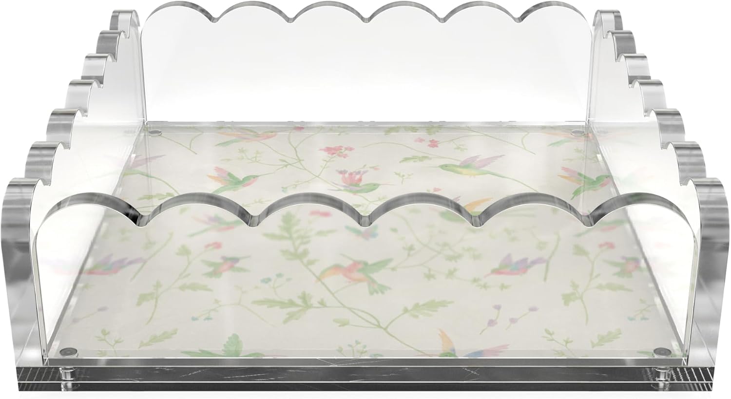 Scalloped Acrylic Tray / Clear / 8 x 8
