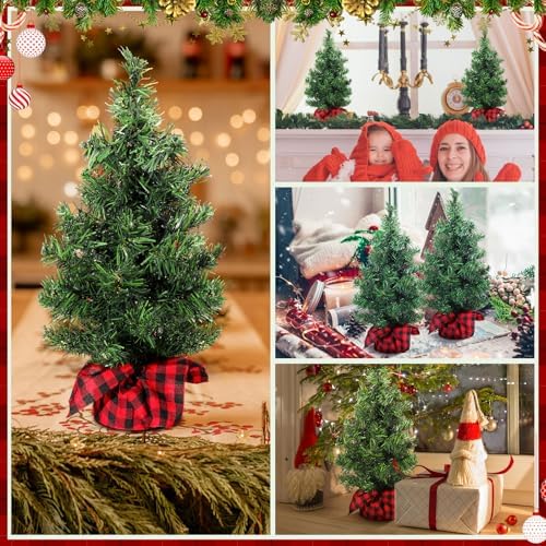Ceenna 12 Pcs Mini Artificial Christmas Trees Tabletop Unlit,11.81 Inch