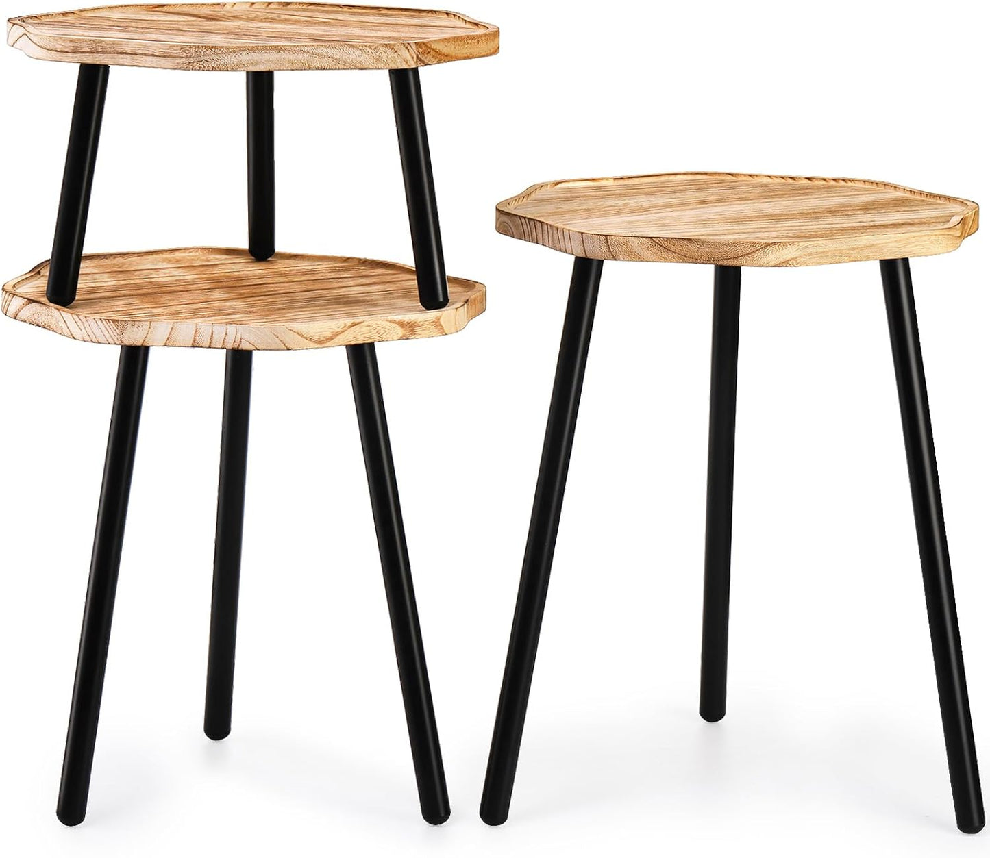 Wooden Mid Century Plant Stand Tall Plant Table Plant Holder Plant Riser for Flower / Set of 3