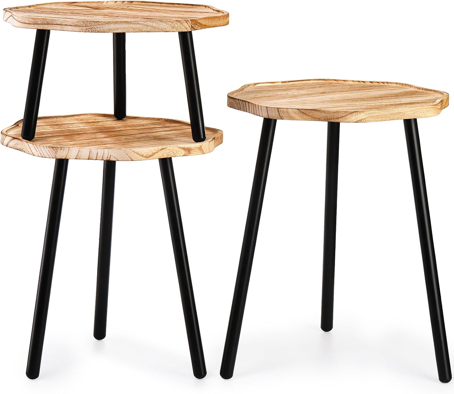 Wooden Mid Century Plant Stand Tall Plant Table Plant Holder Plant Riser for Flower / Set of 3