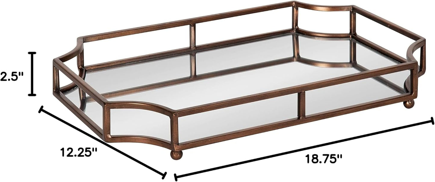 Ciel Modern Scalloped Tray / 18.8 x 12.3 x 2.5 / Bronze