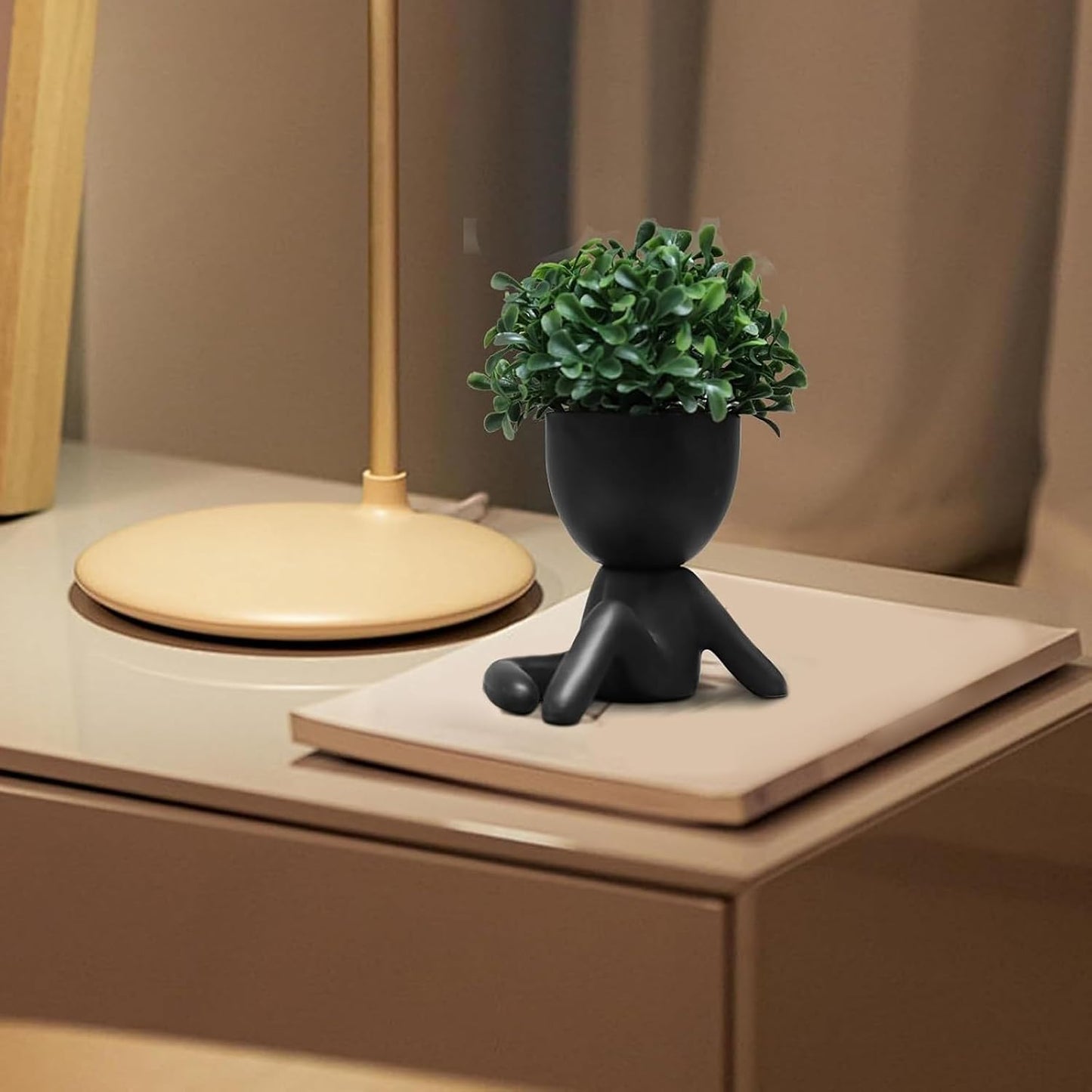 Small Fake Plants Decor / Black-e