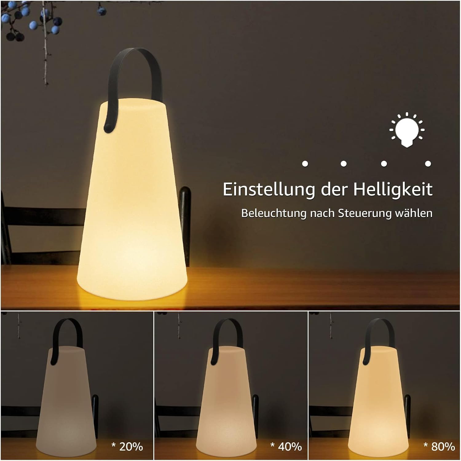 Outdoor Lanterns, GGII Rechargeable Camping Lantern with IP44 Waterproof, Battery Operated Outdoor Portable Cordless