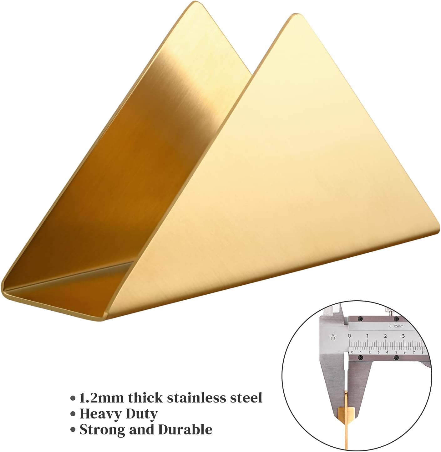 Modern Triangle Cocktail Napkin Dispenser Organizer / Gold