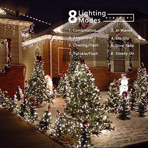 Brizled White Christmas Lights Outdoor, 78.74ft 240 LED Mini String Lights