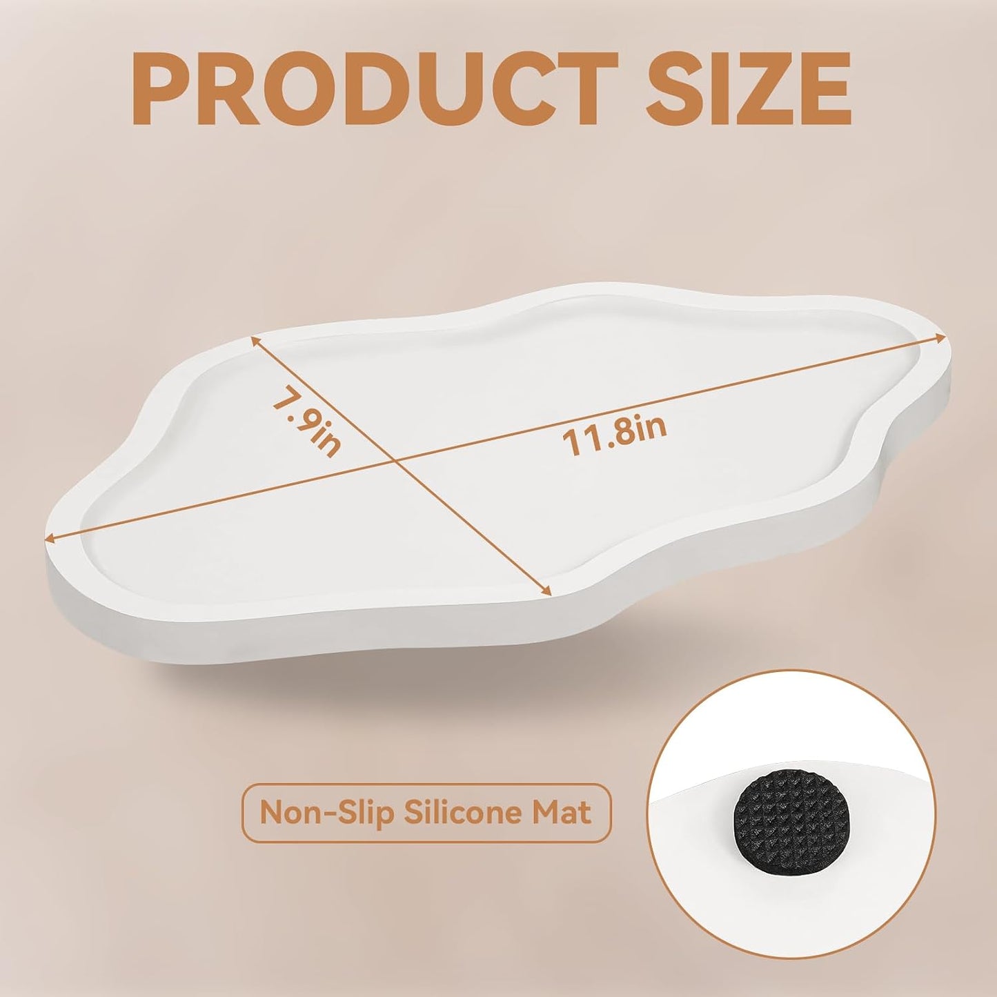 Cloud Wooden Jewelry Tray Trinket Dish / White