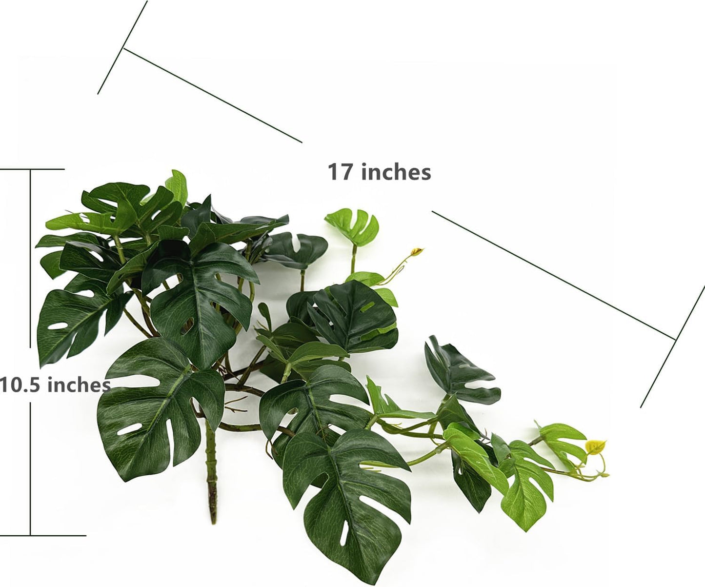 Artificial Monstera Small Faux Potted Mini Hanging Vine Fake / Small Monstera Plant / Green /