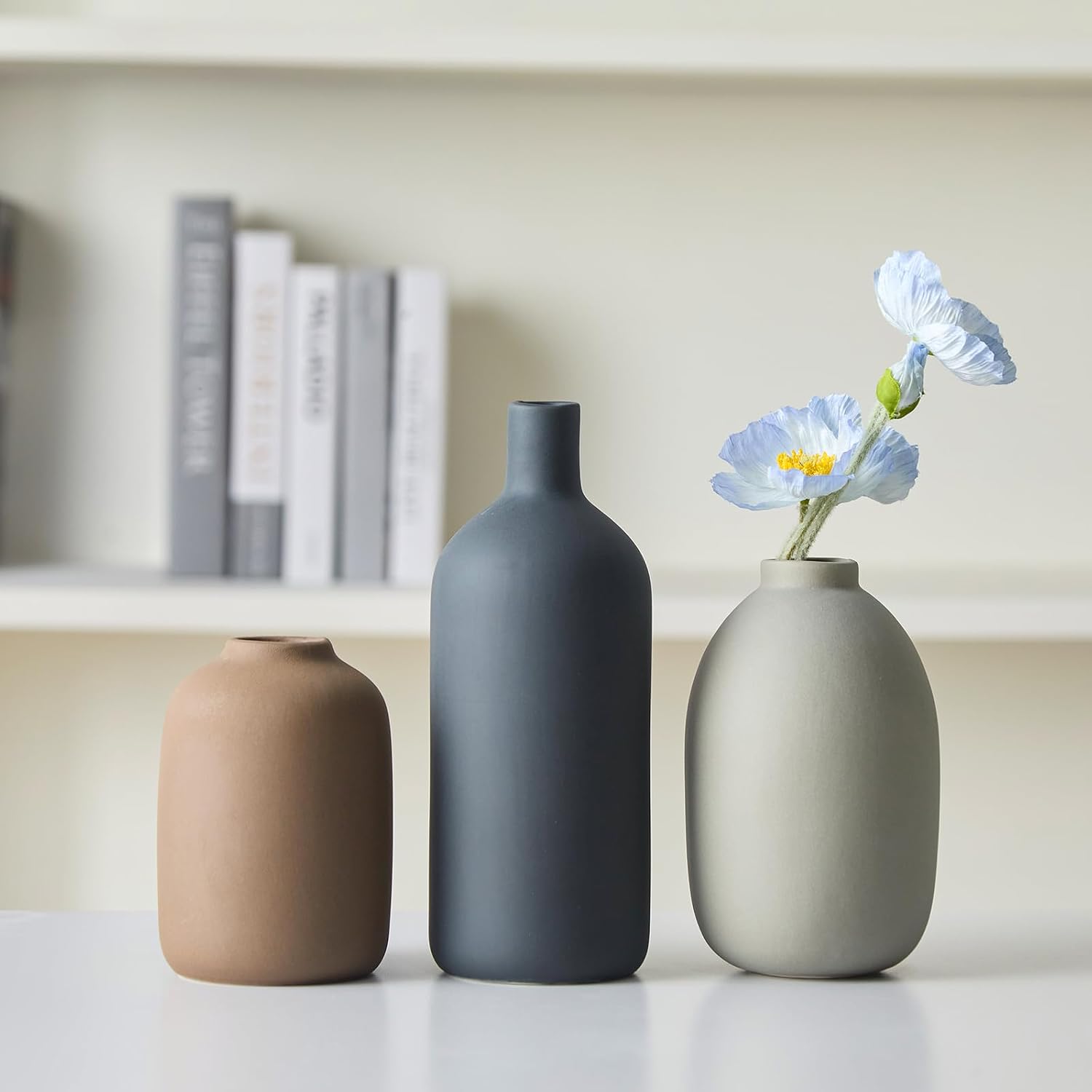 Ceramic Vase / Modern Vases for Bouquet Pampas Grass Dried Fresh Flowers / Neutral / Set of 3