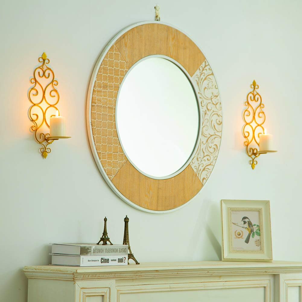 Iron Wall Candle Sconce Holder Hanging Wall Mounted Pillar Candle Sconces Holder / Gold / Set of 2