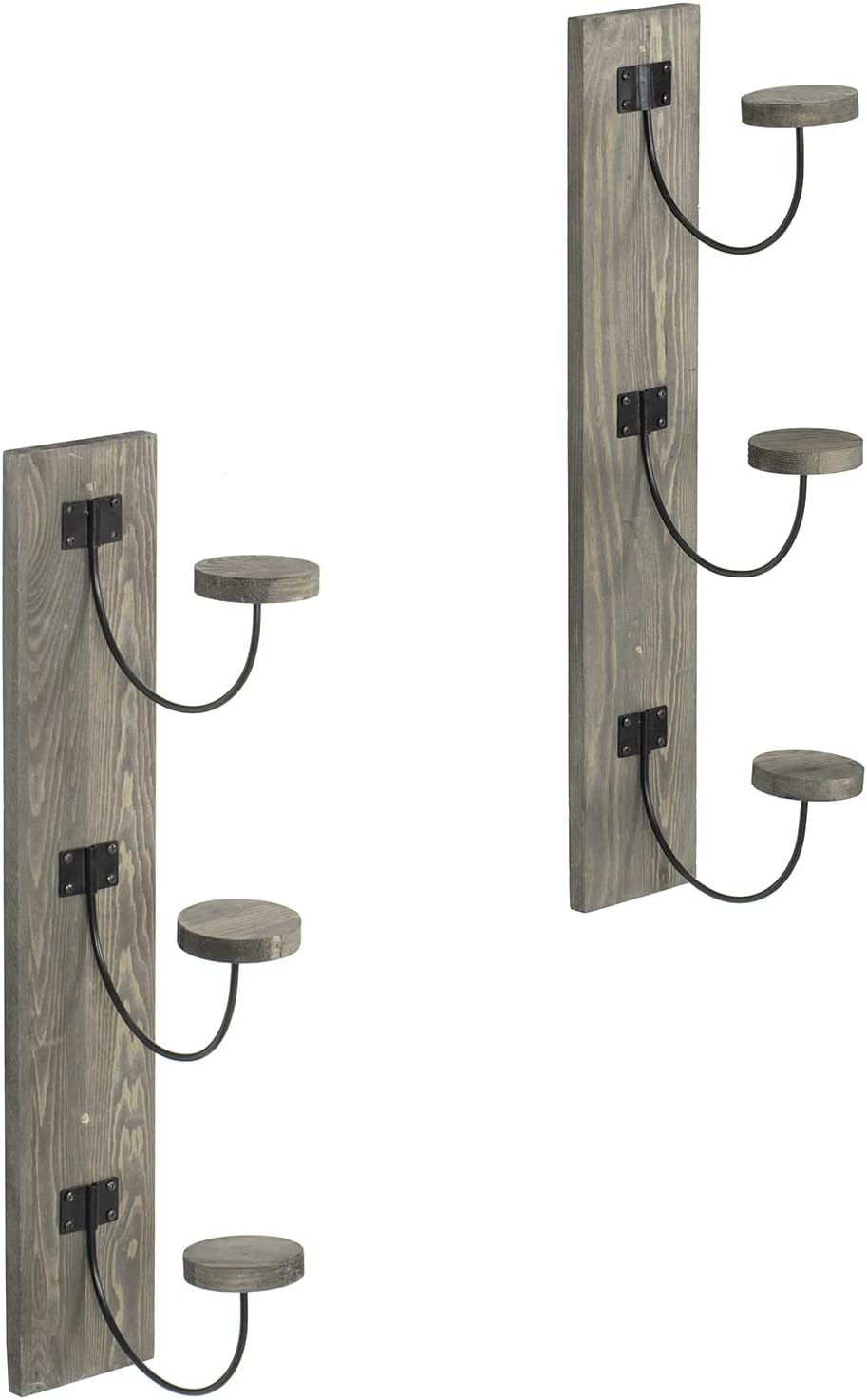 MyGift 2 Pcs Hat Rack Wall Mount, Cowboy Hat Organizer Holder, Coat, Cap Clothes Hanger with Metal Wire and Wood Hooks