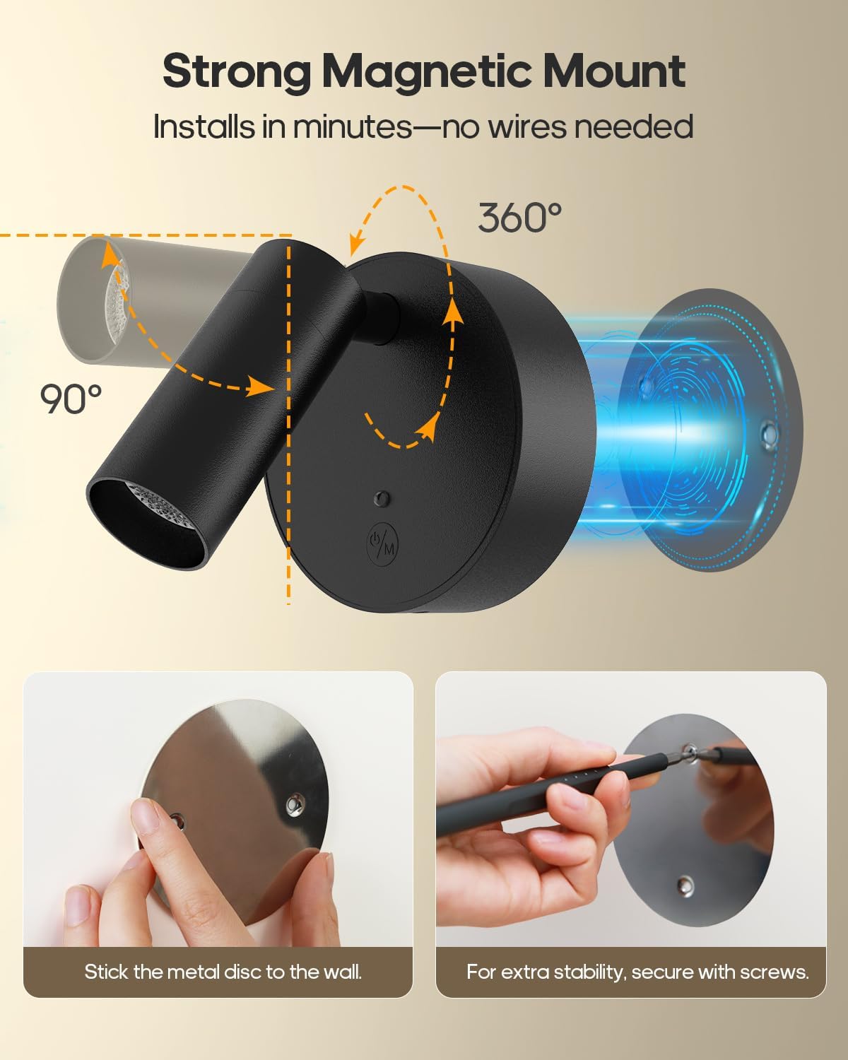 Spotlights Indoor with Remote, 3000Mah Rechargeable Wireless Plant Light | Up Lights with 3 Colors & Dimmer, Small LED