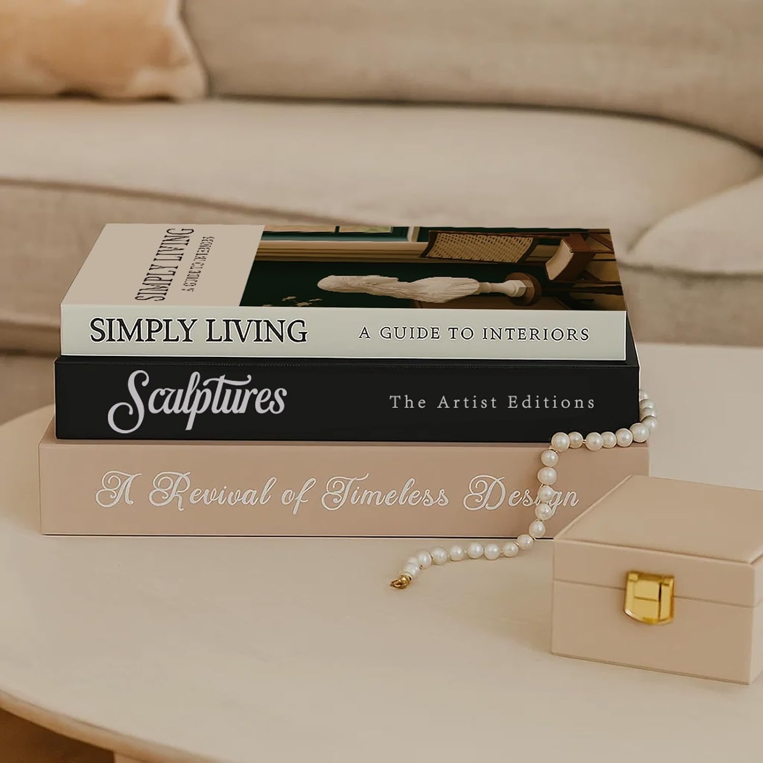 Aesthetic Decorative Books Decorative Coffee Table Books / Sculpture Decorative Boxes / Set of 3