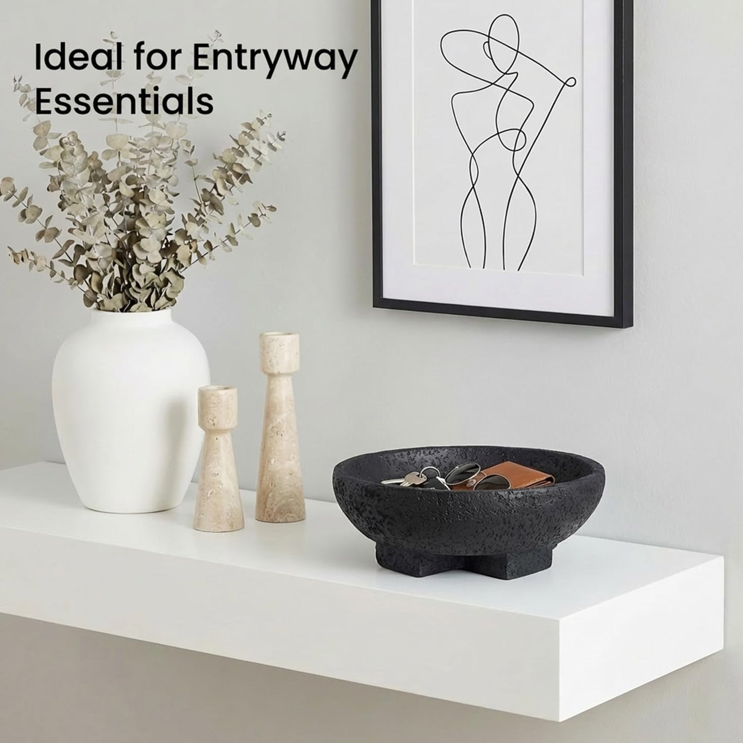Black Decorative Bowls / Black-9.85in / Resin