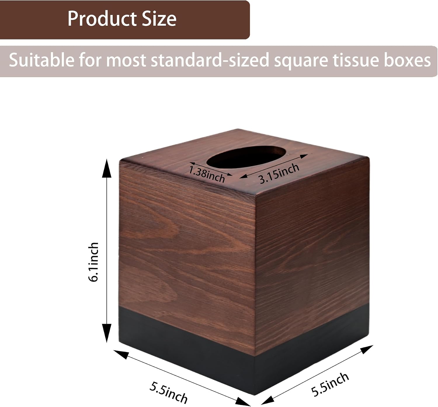 Wooden Tissue Box Holder / Pine Wood