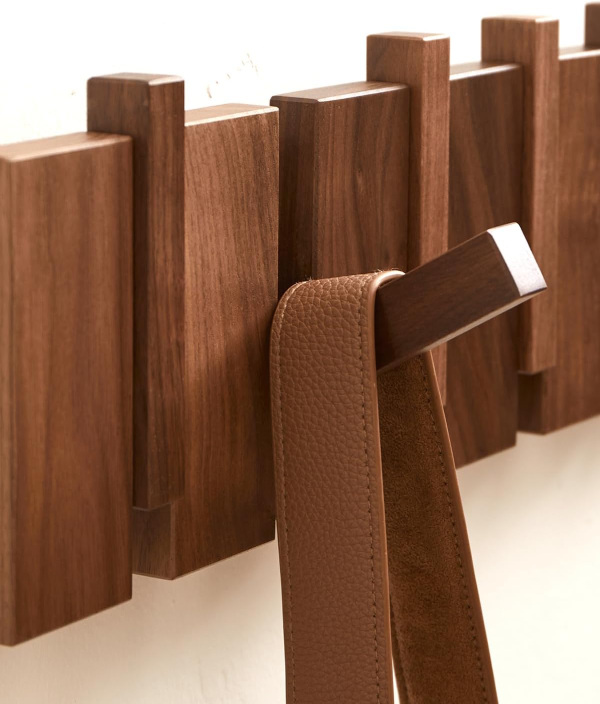 Wood Coat Rack Wall Mount / 5 Hooks