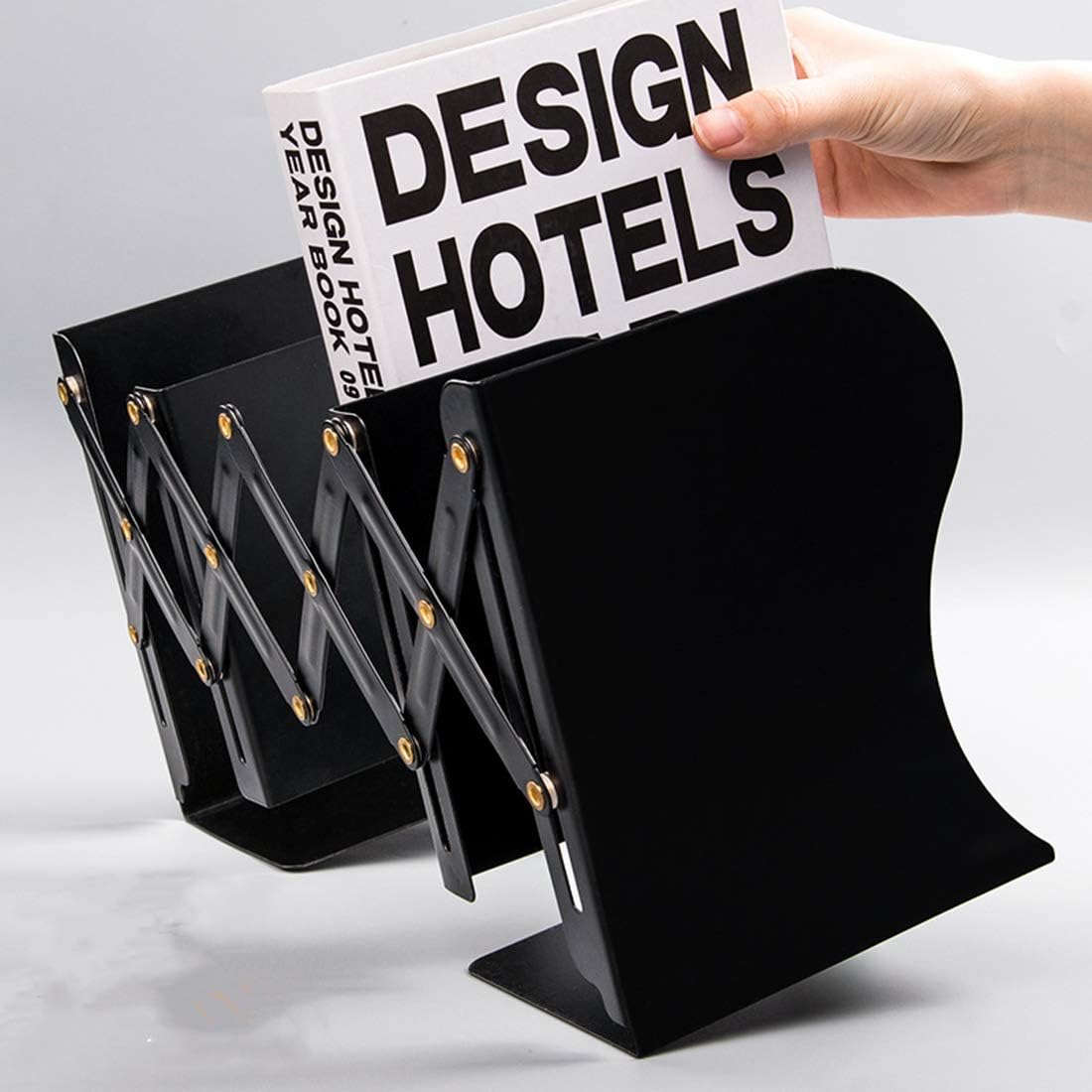 Adjustable Bookend Desktop Bookend Stand Holder Expandable Bookcase / Black