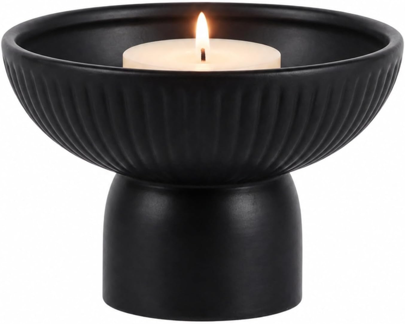 Table Art Flower Vase / Black / Pedestal, 6