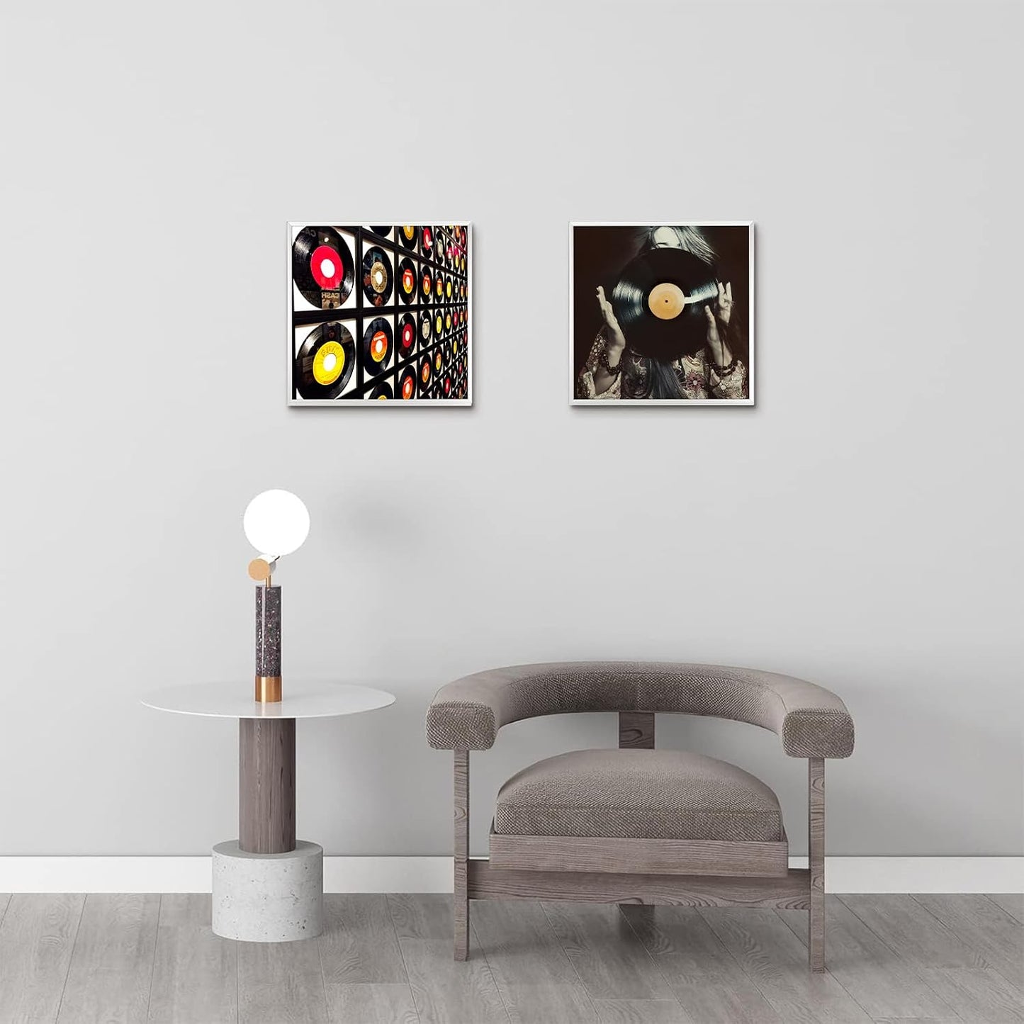 Golden State Art 12.5x12.5 Silver Aluminum Album Frame 5 Pack | Brushed Metal Vinyl Record Frame for 12'' Album Cover