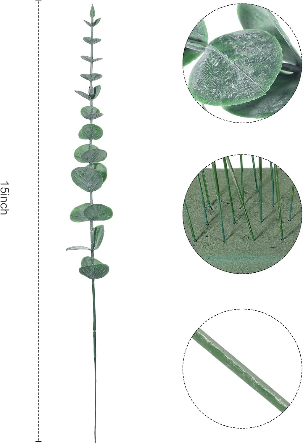 Eucalyptus Stems Faux Greenery Artificial Eucalyptus Leaves Decor Greenery / Green / Set of 200