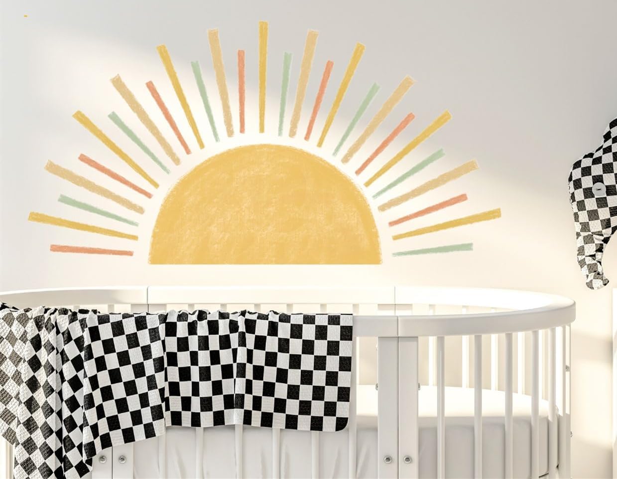 Watercolor Boho Sun Wall Decals Peel and Stick