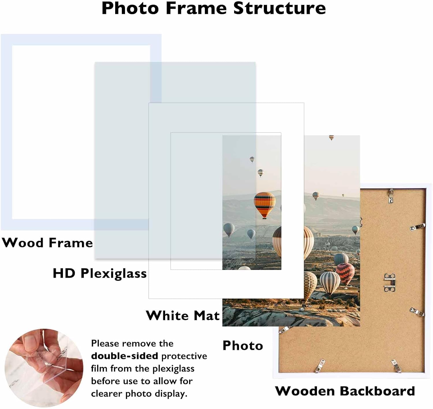 10x14 Picture Frame Set of 12 for 30 x 40 cm Diamond Art Painting, Display 8.5x11 with Mat or 10x14 without Mat, Wood