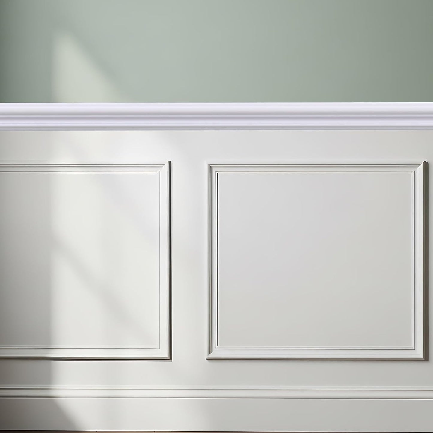 Peel and Stick Molding Chair Rail Panel Flexible Wall / 2.36 Inch / Stylish / White / 19.7 Inch