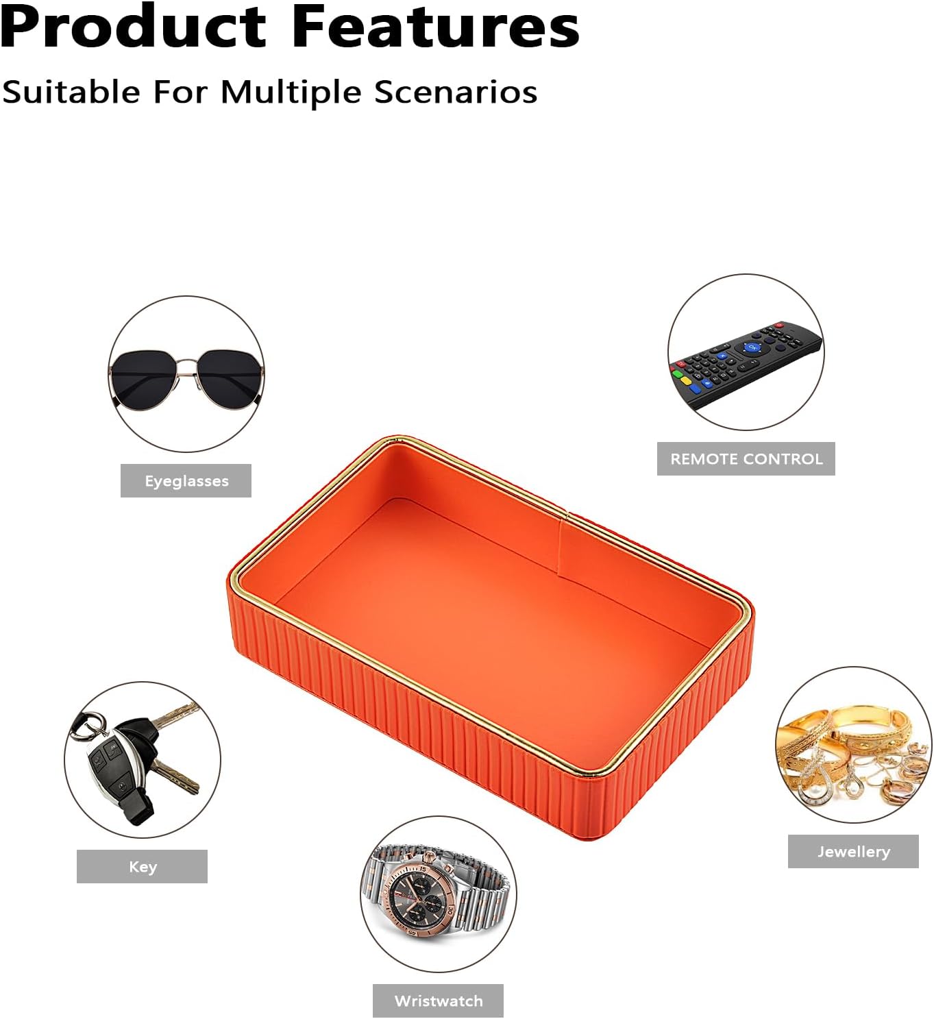 PU Leather Valet Tray / Orange