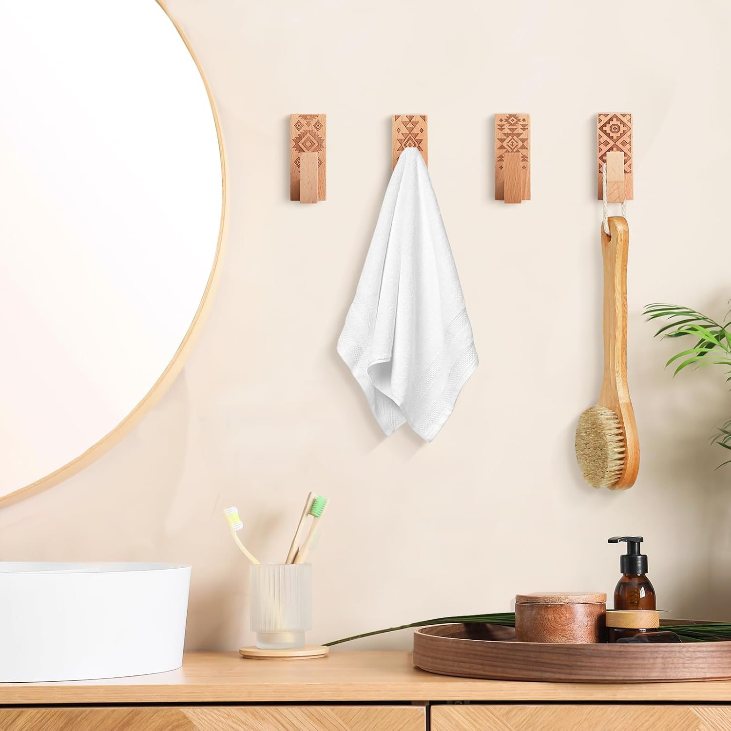 Boho Wall Hooks / Classic Color / Set of 8
