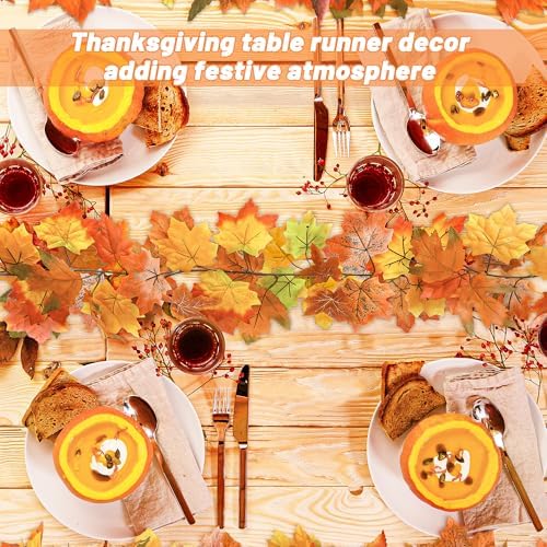 4Pack 23.6FT Fall Maple Leaf Garland for Autumn Thanksgiving Fall Decor
