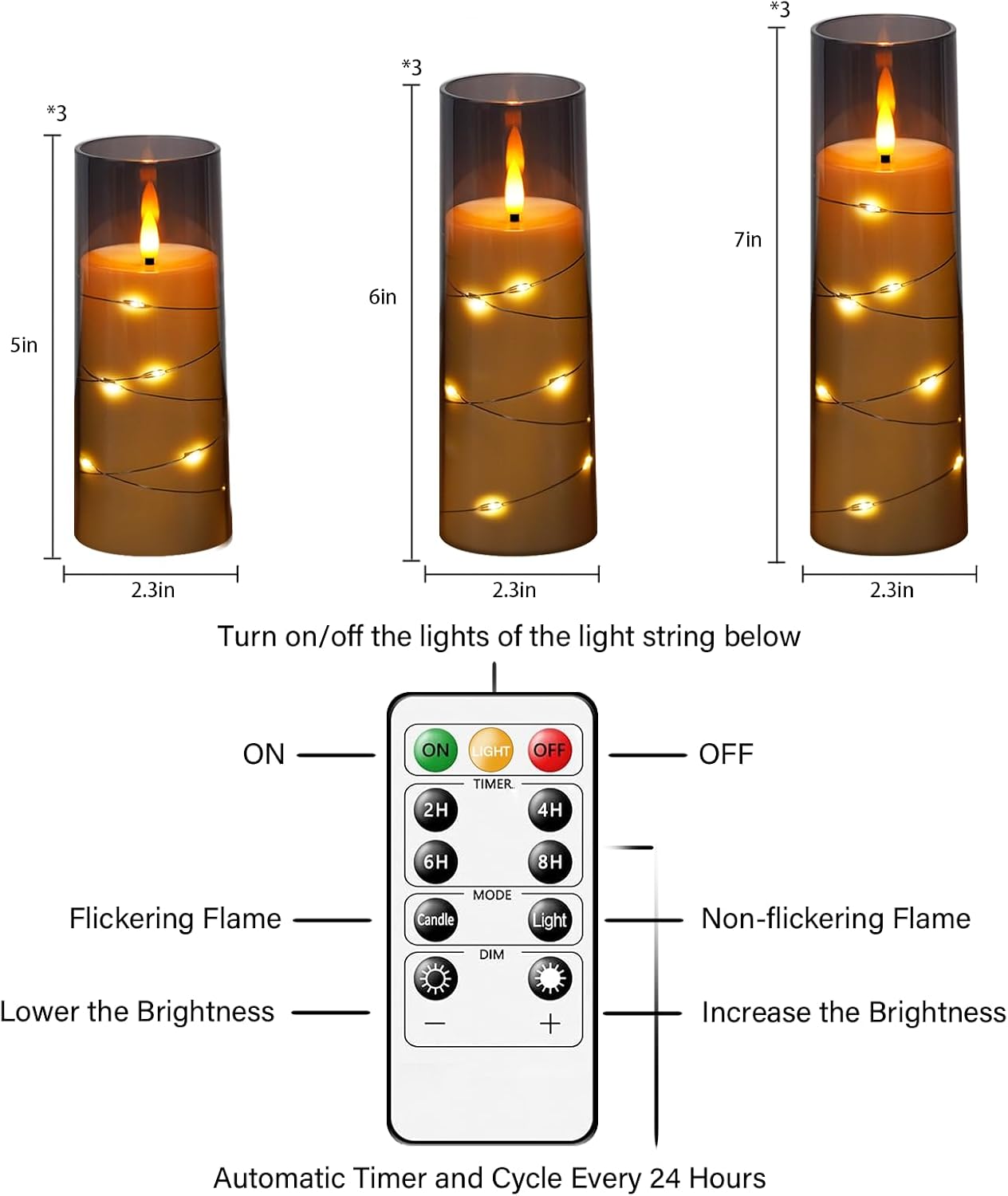 kakoya Flameless LED Candles with Timer 9 Pc Flickering Flameless Candles for Romantic Ambiance and Home Decoration