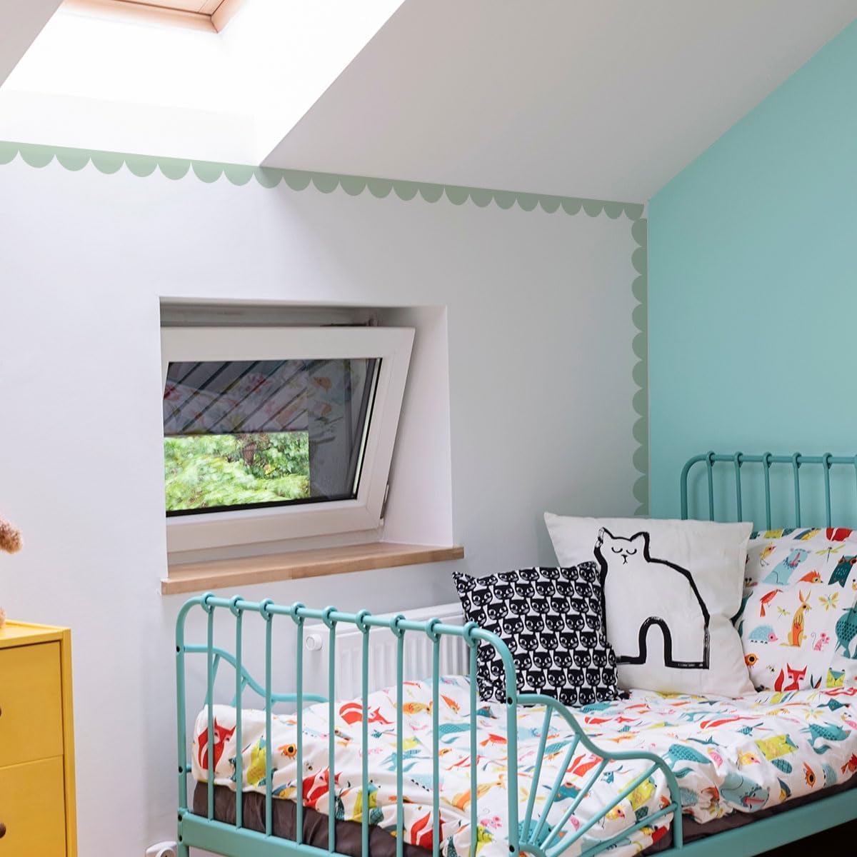 Scallop Border Wall Sticker / Light Green
