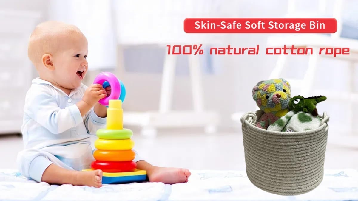 Storage Basket / Small Rope Basket / White
