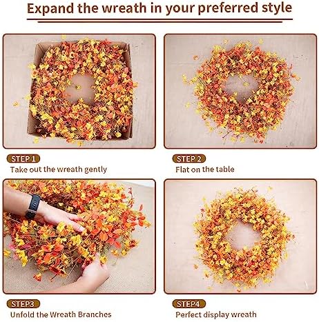 28 Inch Large Fall Wreaths for Front Door Fall Door Wreath Autumn Wreath