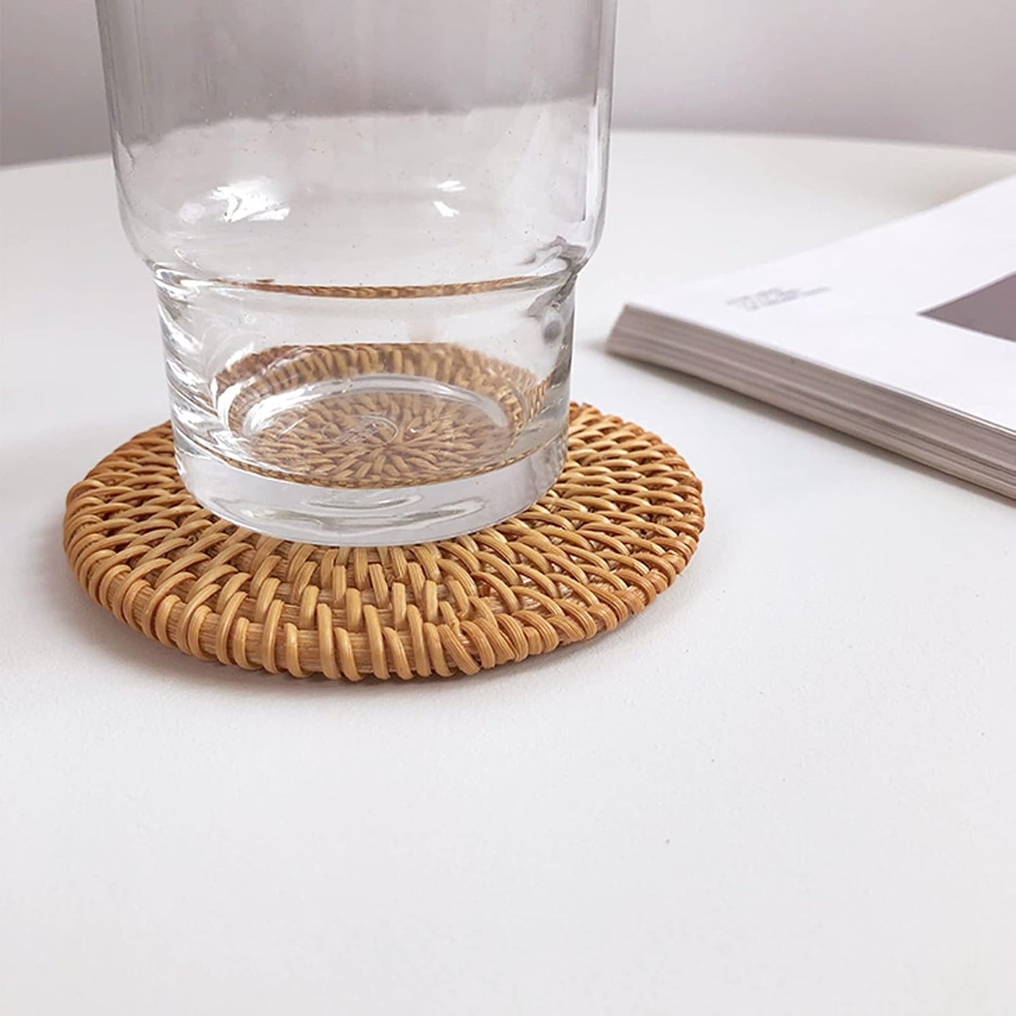 Wicker Cup Holders / Round / 4 Inch / Set of 6
