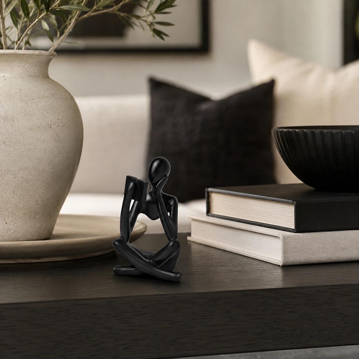 Resin Decorative Bookend / Reader-black-b